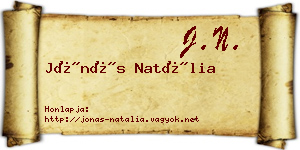 Jónás Natália névjegykártya